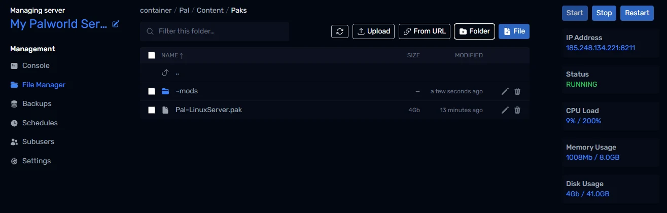 The Paks folder with the new ~mods folder