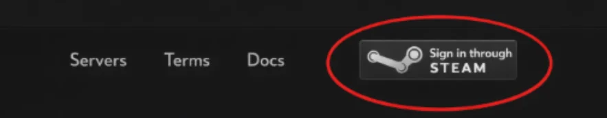 Sign in through Steam